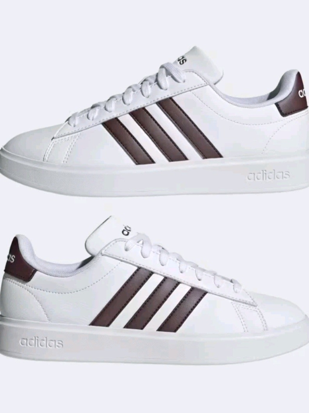 adidas Women White Sneakers with Brown Stripes